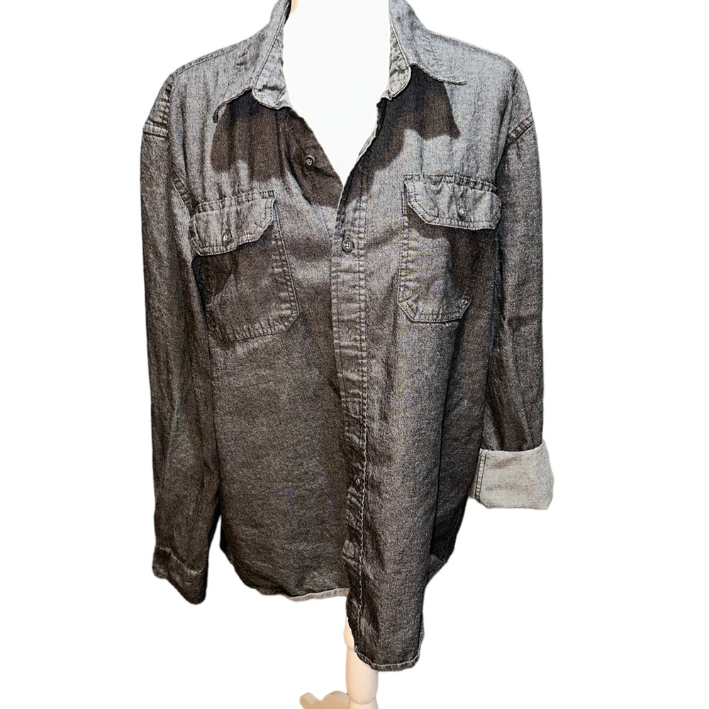 Wrangler Flex For Comfort XL Dark Gray black Long Sleeve Button down Shirt